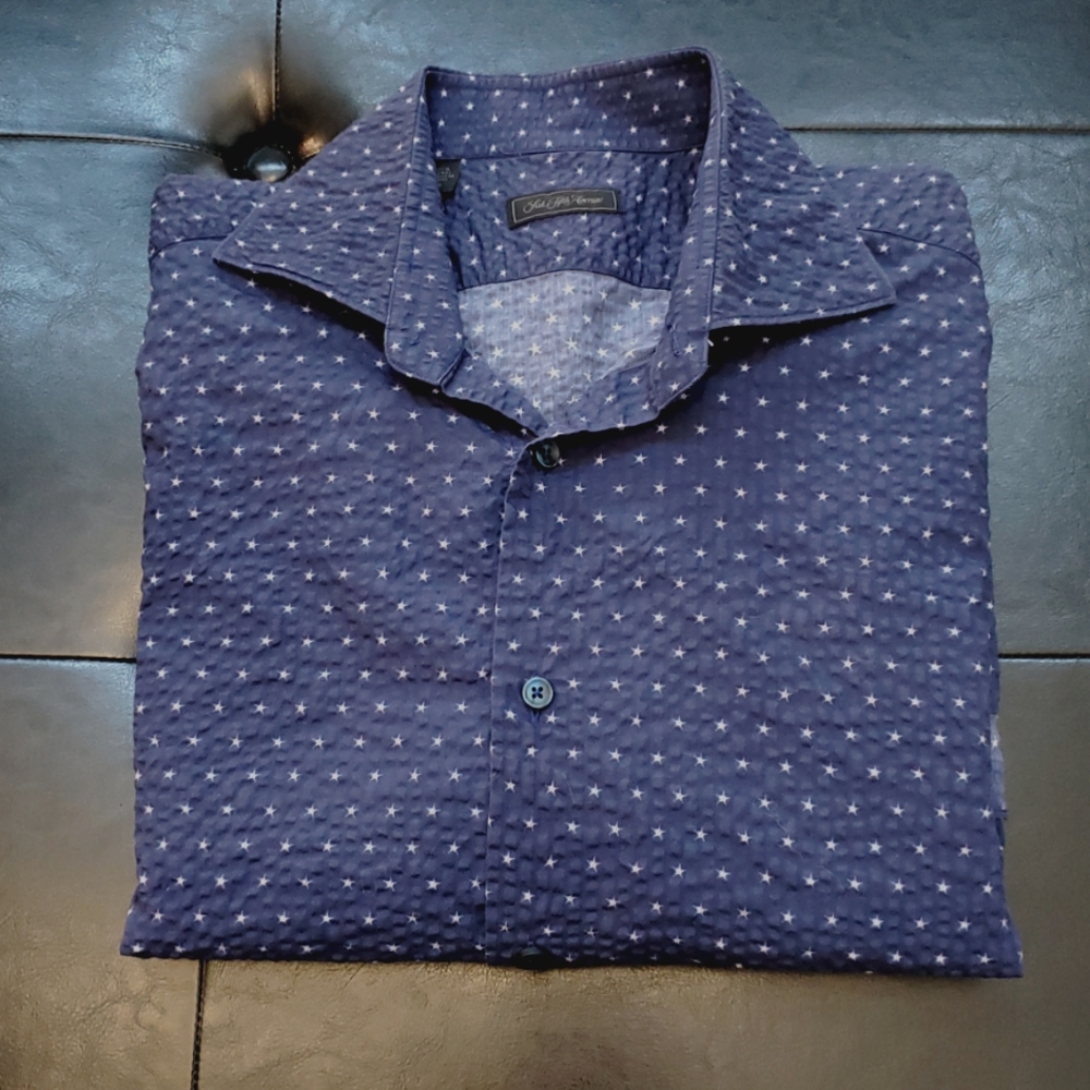 Mens Saks Fifth Avenue Navy blue shirt, Long sleeve,new without tags Size Large